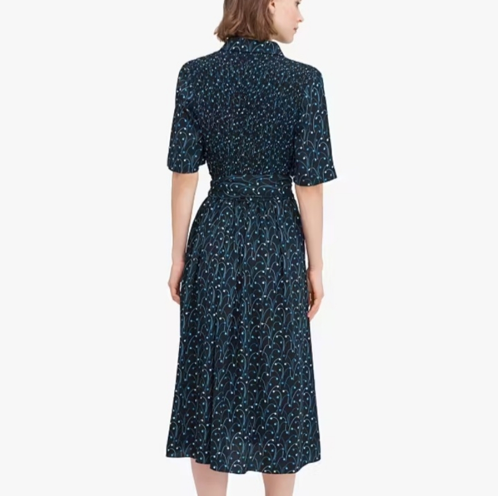 Kate Spade Star Floral Smocked Back Shirtdress Size 10 - Picture 4 of 10